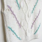 Vintage Vine Pullover Knit Sweater Vest White Size M Photo 4