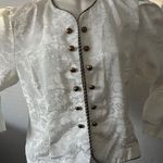 Lady Carol Petites New York white gold jacquard long sleeve gold black trim 14 Size 14P Photo 1