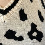 Crop Sweater White Black V Neck Lightweight Womens Small Photo 5