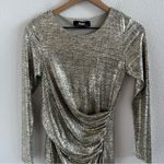 Lulus  Metallic Long Sleeve Dress Small Photo 4