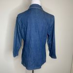 Denim Jacket Sz Small Rainbow Stitch Detail Sz Small Blue Photo 1
