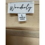 Wonderly Beige Boho VNeck Tassel Blouse Size Large Concert Light Weight Minimalist Photo 4