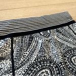 Title Nine  Black White A-Line Sweater Skirt Cotton Blend Paisley Mini Size XS Photo 5