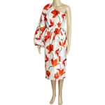 Anthropologie HUTCH x One Shoulder Peplum Midi Dress, Red, 0 (US) Photo 10