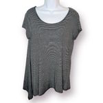 Stylus Comfy Stripe Short Sleeve Asymmetrical Tshirt Black White M Size M Photo 0