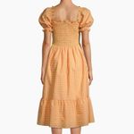 Rachel Parcell  Smocked Gingham-Printed Midi-Dress size large Photo 1
