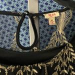 Reba  Elegant Black and Gold Lace Top NWT Photo 2