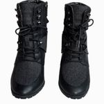 Antonio Melani Leather Flannel Treaded Lug Sole Lace Up Zippered Boot Sz 7 1/2 Photo 4