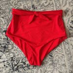 Mara Hoffman NEW  Jay High Waisted Tie Front Bikini Bottom in Red Size Large Photo 4