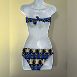 J.Crew Blue Bandeau Bikini Top And Bottom Set Size S No Padding Photo 2