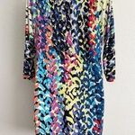Trina Turk  Dominica multicolor print 3/4 sleeve shift dress 8 Casual Office Photo 6