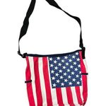 American Flag Canvas Tote with long strap Blue Photo 0