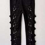 Tripp NYC [] Black Punk Rock Matrix D-Ring Straps Emo Gothic Bondage Pants Sz 32 Photo 2