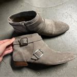 Sole Society  Grey Suede Cross Buckle Ankle Booties Size 6 EUC Photo 0