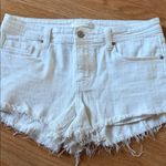 Eunina  Crisp White Frayed Hem Jean Shorts Photo 4