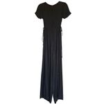 Maeve Anthropologie Black Square Neck Button Front Wide Leg Jumpsuit Size 4 Photo 8