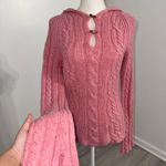 American Eagle Y2K Vintage Outfitters Pink Cable Knit Sweater with Hood Size Large Photo 1
