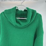 VICI Kelly Green Cowl Neck Sweater Ribbed Knit M holiday winter fall chunky Photo 5