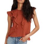 Veronica Beard Aira Ruffle Top in Rust Sz. 12 Photo 0