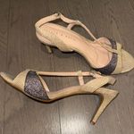 Kelly & Katie Size 7.5 Arinia Gold Sparkly Glitter Two-Tone Slingback Heels Photo 6