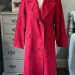 Red Vintage Long Wool Coat Womens 8P Prelude Excellent Condition Photo 7