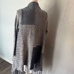 Knox Rose  Charcoal and Light Gray Poncho sweater. Photo 5