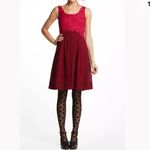 Moulinette Soeurs Anthropologie Carmindy Dress Pink Burgundy Lace Photo 3