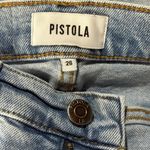 Pistola  SZ 26 Jeans Distressed Frayed Hems Mid-Rise Light Wash Whiskered Blue Photo 10