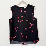 Kate Spade [ New York] Black Cherry Blossom Floral Print Sleeveless Blouse Sz 10 Photo 1