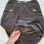 J. McLaughlin  Microfiber‎ Brown Skirt Gold Metal Details  Pockets Size 2 Photo 5