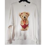 Bear hugging heart sweatshirt women's Large Grayson/threads Faded White Photo 0
