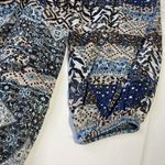 Jaase Blue Floral Babydoll Long Sleeve Boho Tassels Flare Dress Size LARGE Photo 5