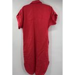 Chico's Midi Dress Size XS/Small Watermelon Punch Red 100% Linen Oversized Photo 12