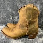 Lane Plain Jane PJ Womens Cowboy Bootie 6 Brown Leather Cowgirl Boots Photo 2