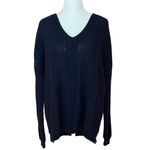 Vince Camuto  v neck dark blue/black Women’s knit sweater size medium Photo 1