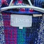 Vintage 90s Joyce Balloon Sleeve Multi Color Funky Plaid Oversize Cardigan Photo 4