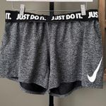 Nike Womens Dri-Fit Swoosh Grey Shorts - Medium Photo 1