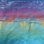 Colorful rainbow pastel paisley scarf wrap Blue Photo 6