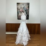 Fabulous Vintage 90s Justine Bridals Frilly Wedding Gown! White Size 4 Photo 5