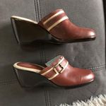 Tommy Hilfiger Brown Rust Leather Mules S7.5 Photo 3