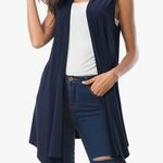 Urban Coco sleeveless, asymmetrical hem lightweight cardigan vest, size XXL, NWT Photo 3