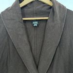 Eileen Fisher Chocolate Brown Cardigan Sweater Shawl Collar Open Front Wool Photo 3