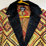 Vintage Silverado Tapestry Jacket Native American Print Made in USA Gold Size M Photo 3
