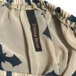 Emma Rose Bishop Sleeve Top Cross Print Beige Blouse Sheer Long Sleeve‎ Tan Size M Photo 3