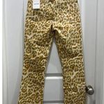 NWT Mother The Hustler Ankle Fray Prowl Animal Print High Rise Denim Jeans Sz 27 Brown Photo 6