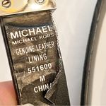 Michael Kors  Size Medium Black Silver Buckle Printed Leather Skinny Belt Photo 2