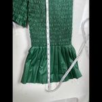 ZARA  women vegan leather smoked blouse pleated peplum design size M Photo 7