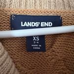 Lands' End  Colorful Striped Fisherman Cardigan Sweater Sz XS Orange Pink Photo 2