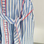 Eliza J Blue White Striped Belted Fit & Flare Midi Dress size 14 Photo 5