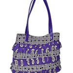 Vera Bradley  RUFFLE HANDBAG Simply Violet Cha Cha Purple Paisley Shoulder Purse Photo 6